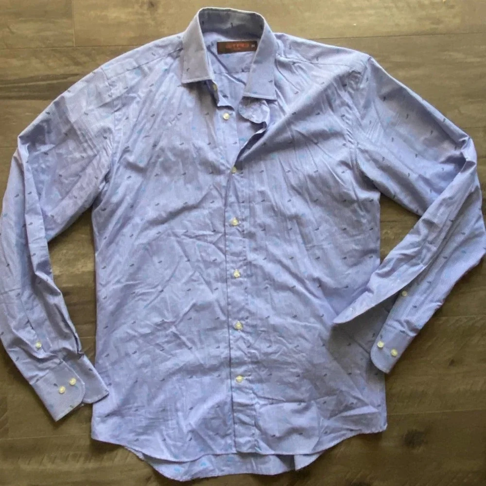 ETRO Gingham Embroidered Paisley Dress Shirt 39 NWOT - Picture 3 of 3